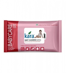 Kara Cleansing Baby Wipes (80 Wipes Per Pack) Pack of 2 (2 Wipes)