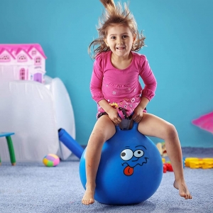 Toylelo Rubber Hop Ball for Kids for 3-6 Years Child | Sit and Bounce Rubber Hop Ball for Boys Girls Toys | Balls for Kids | Bouncing Inflatable Sit and Bounce Hop Ball for Child (Multicolour)