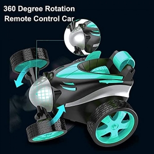 Toylelo Mini Rc Stunt Car Plastic Electric Drift Rotating Wheel Vehicle Toy Remote Control Toy for Boy/Girl (Multicolor)