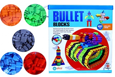 Toylelo Bullet Blocks 400 pcs (Standard, Multicolour)