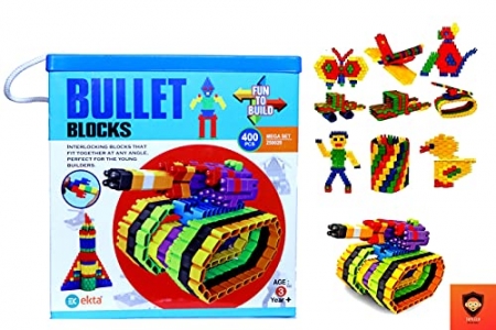 Toylelo Bullet Blocks 400 pcs (Standard, Multicolour)