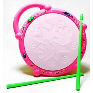 Toylelo Flash Drum Toys for Kids with Light & Musical Sound Colorful Plastic Drum for Childrens Baby Toy Best Gift for Boys & Girls (Multicolor)
