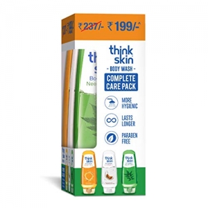 Think Skin Bodywash Complete Care Pack Neem Protect, GlycerinGlow & Total Moisture Shower Gel- 250 ml (Assorted Pack of 3)