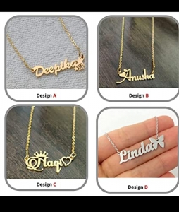 Smart Gift Personalized Customized Name Necklace Chain Brass Pendant for Women and Girls Crown Design Customize Gift